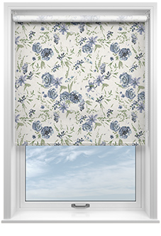 Watercolour Floral, Misty Blue - Roller Blind